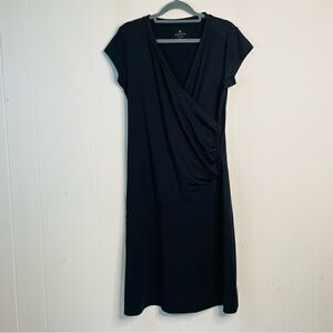 Athleta Nectar Faux Wrap Dress Black Size S